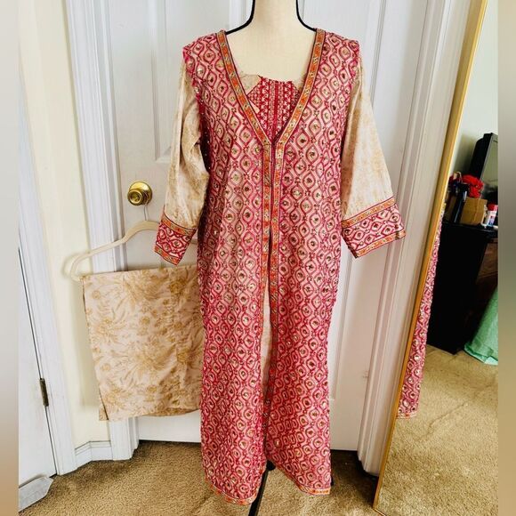 PAKISTANI COUTURE DESIGNER FORMAL BRIDAL DRESS 2 PIECE - Picture 3 of 10